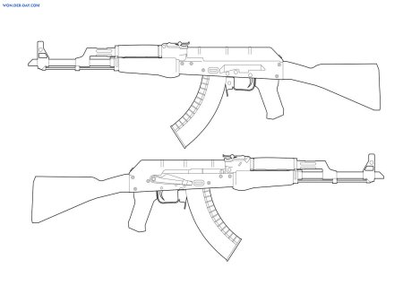 АК 47 сбоку чертёж