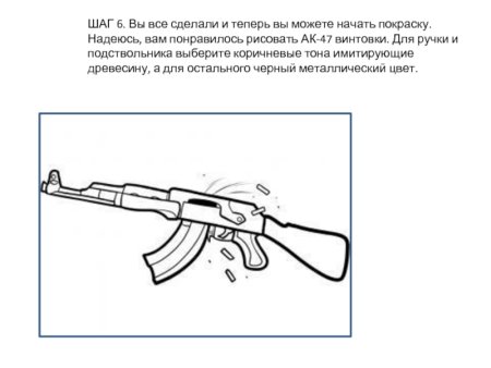 Рисунок автомата Калашникова карандашом поэтапно для начинающих