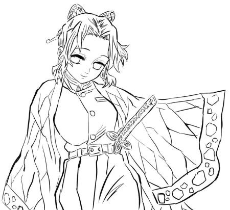 Раскраска аниме Шинобу