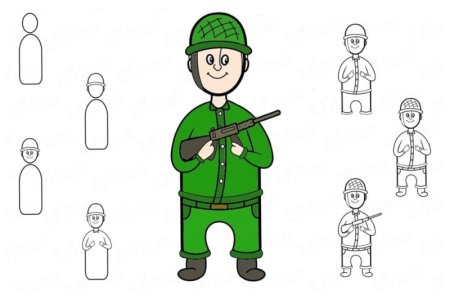 Рисунок солдата для срисовки