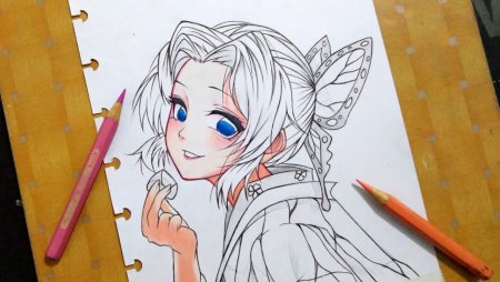 Нарисовать Шинобу Кочо поэтапно