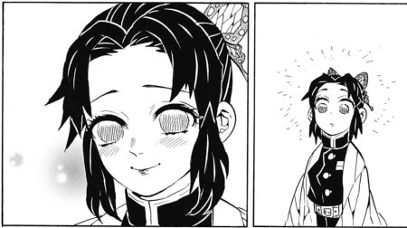 Шинобу Кочо на белом фоне