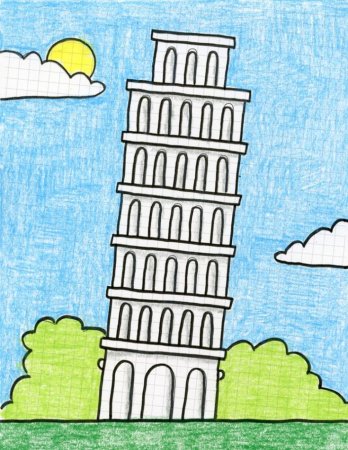Пизанская башня рисунок карандашом поэтапно | Креативные Мамы