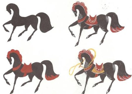 Рисование Городецкого коня