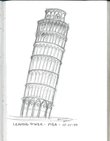 Пизанская башня рисунок поэтапно (49 фото)
