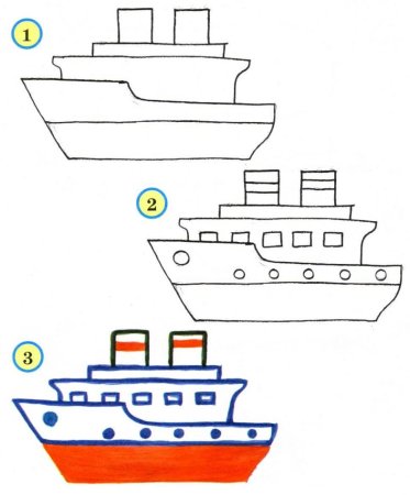 Военный корабль рисунок поэтапно (50 фото)