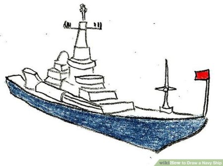 Поэтапное рисование военного корабля