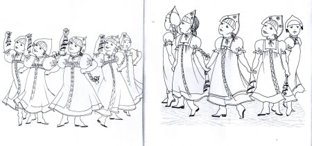 Русский народный хоровод раскраска