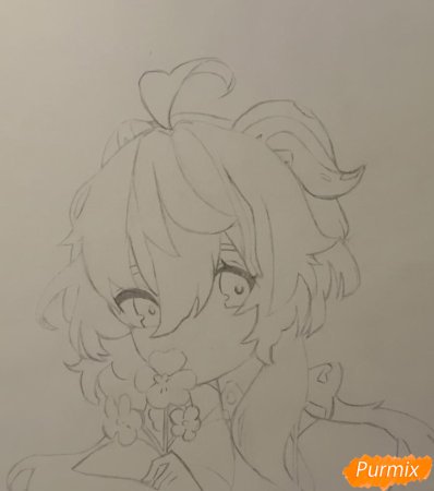 Гань Юй карандашом Геншин