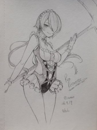 Мона скетч Геншин