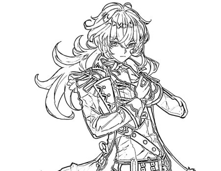 Раскраски Геншин Импакт Джун ли