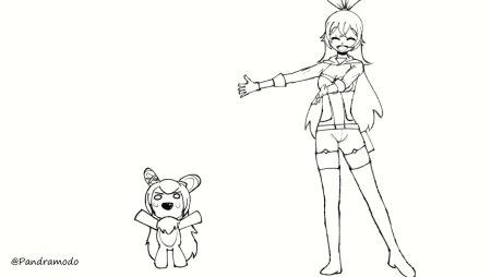 Эмбер Геншин чёрно белая