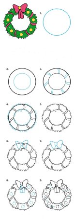 Рисунок новогоднего венка
