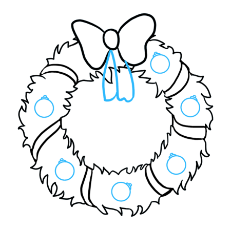 Рисунок новогоднего венка