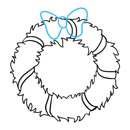 Новогодний венок раскраска
