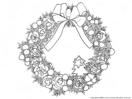 Рождественский венок раскраска