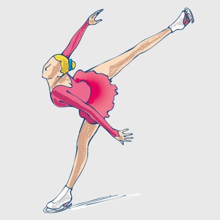 Скетч девочка на коньках