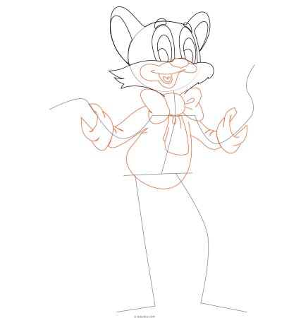 Поэтапное рисование кота Леопольда