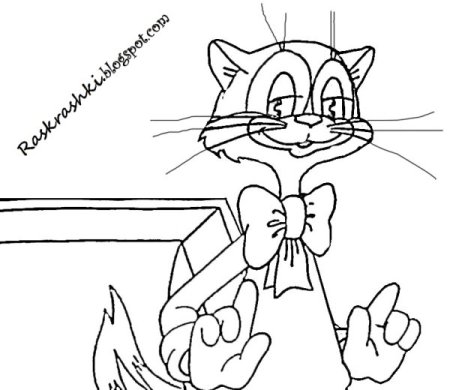 Кот Леопольд рисунок карандашом