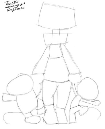 Поэтапное рисование кота Леопольда