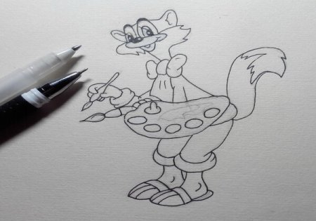 Поэтапное рисование кота Леопольда