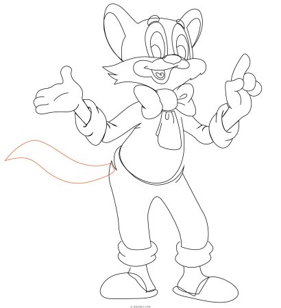 Кот Леопольд карандашом