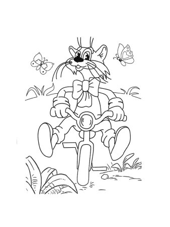 Кот Леопольд раскраска