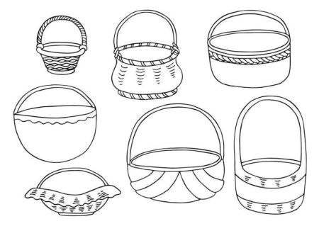 Корзинка с овощами раскраска