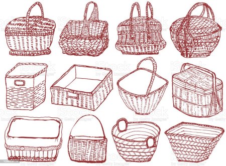 Корзинка черно белая