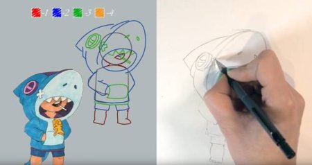 Этапы рисования Леона