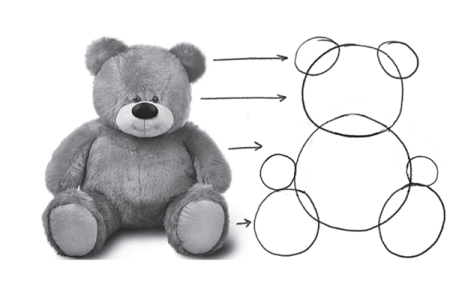 Поэтапное рисование игрушки мишки