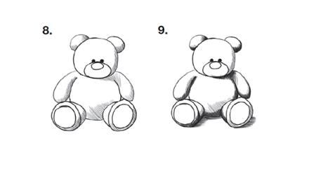 Синий мишка рисунок карандашом легко