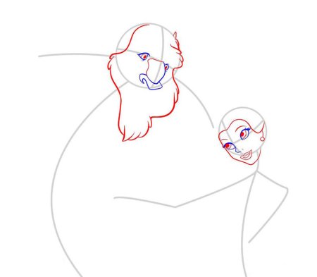 Красавица и чудовище пошаговое рисование