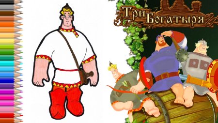 Разукрашка Илья Муромец богатырь