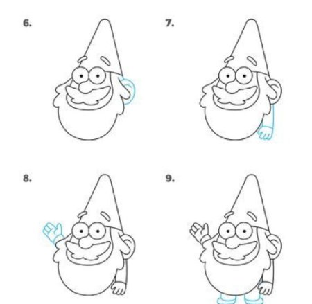 Пошаговое рисование гномика