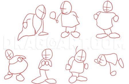 Гном поэтапное рисование