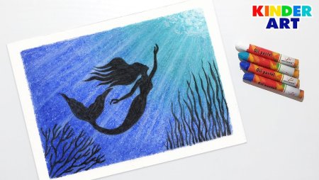 Поэтапное рисование масляной пастелью