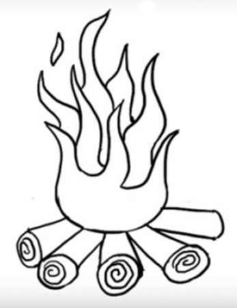 Костер раскраска