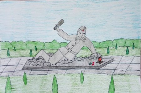 Памятник солдату рисунок