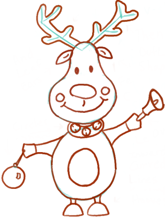 Поэтапное рисование оленя