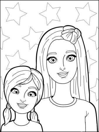 Раскраска мама и дочка