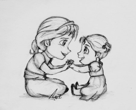 Рисунки для срисовки для сестры