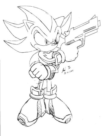 Раскраска Шедоу из Соника