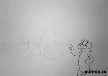 Поэтапное рисование кота Матроскина из Простоквашино