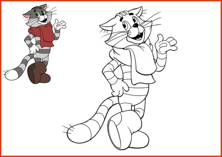 Раскраска кот Матроскин из Простоквашино