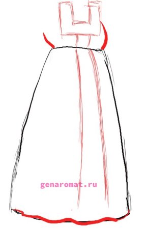 Поэтапное рисование русского народного костюма