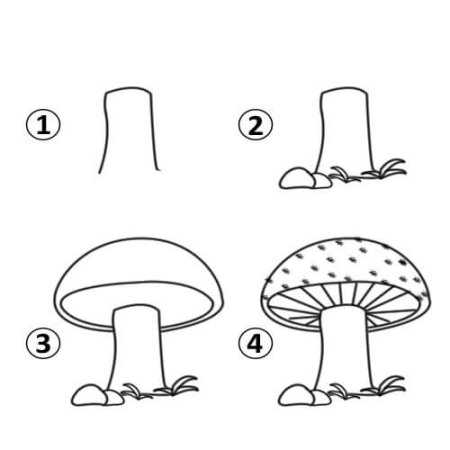 Рисуем мухомор поэтапно