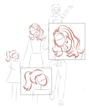 Пошаговый рисунок мамы