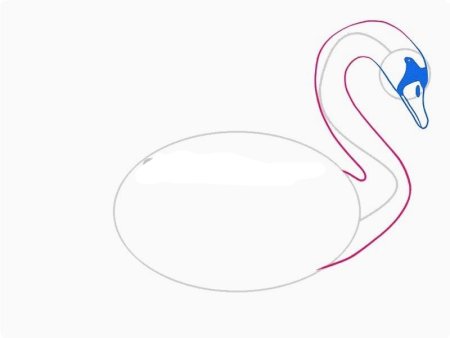 Пошаговое рисование лебедя для детей