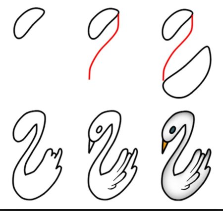 Рисование лебедя ладошкой в старшей группе